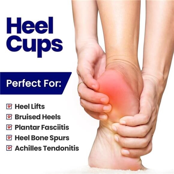 Gel Heel Cushions for Heel Pain Relief (3 Pairs) Plantar Fasciitis Heel Cups - Picture 2 of 7
